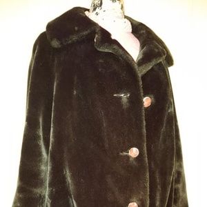 Vintage 1960's Black Faux Fur Borgazia Coat Jacket